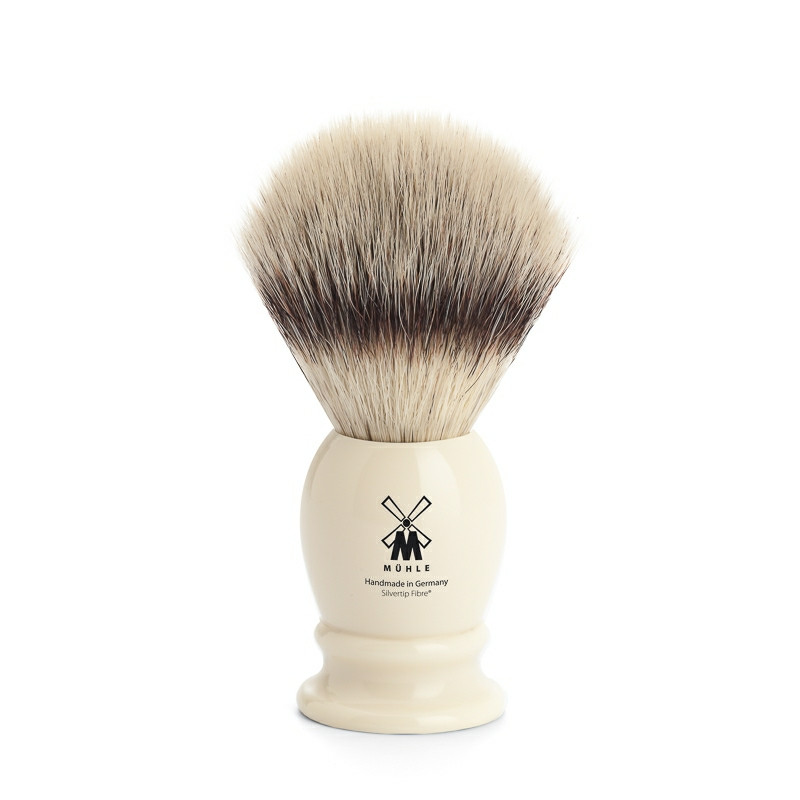 Billede af Mühle Silvertip Fibre ®, Barberkost, 21 mm, Classic, Hvid Kunstharpiks